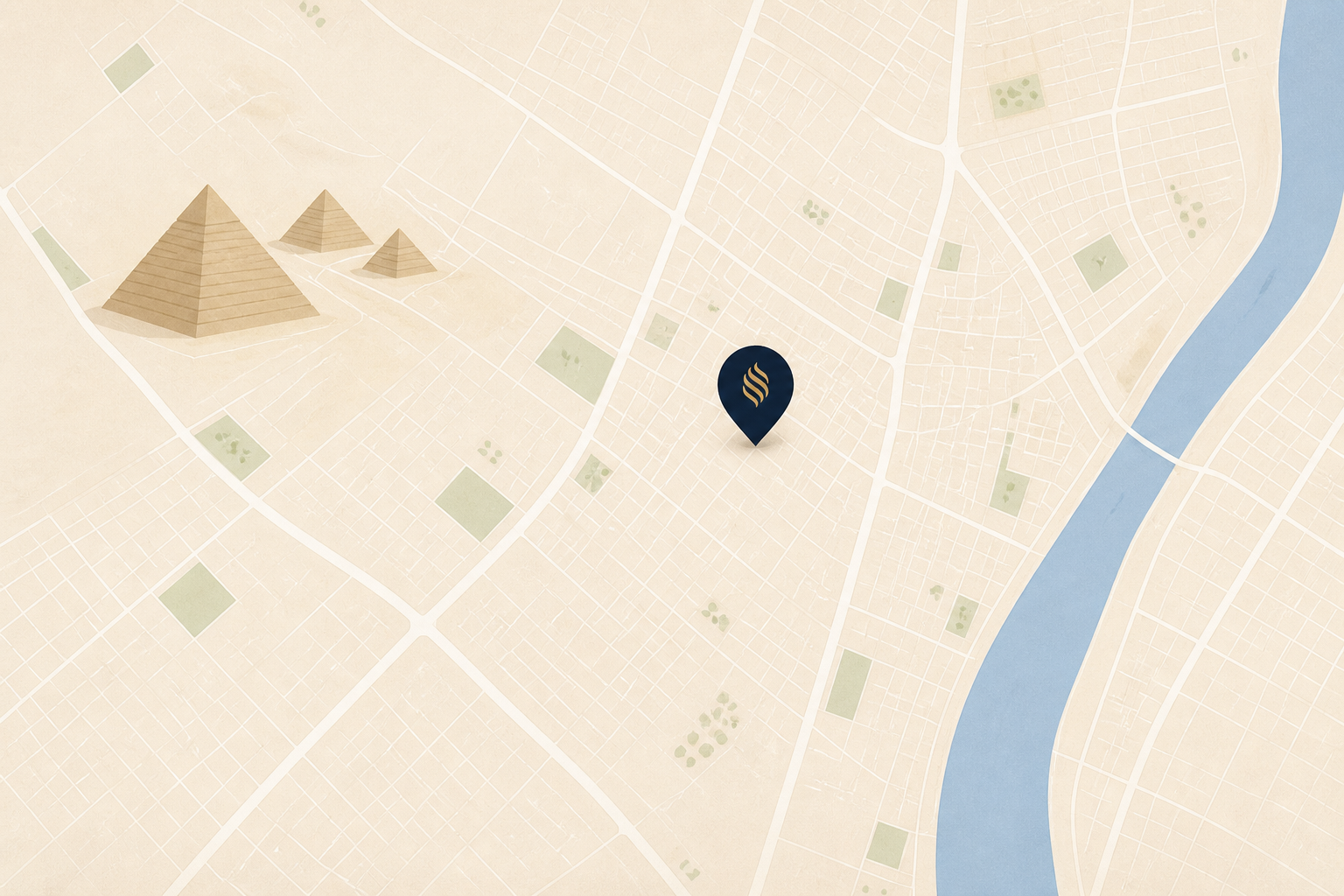 Stay Inn Pyramids location near the Pyramids of Giza and the Grand Egyptian Museum