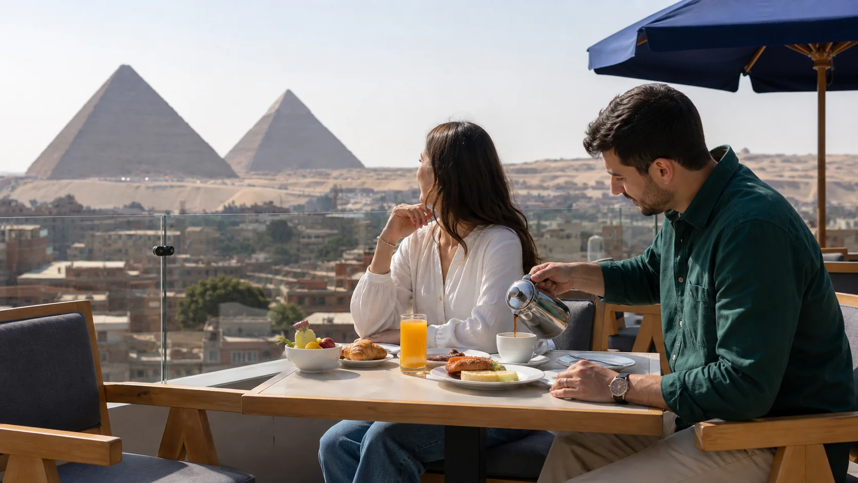 Morning rooftop coffee